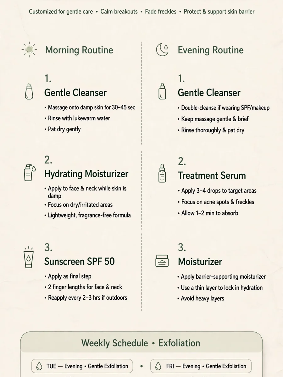 Act as a Skin care for acne and freckles — ChatGPT Prompt