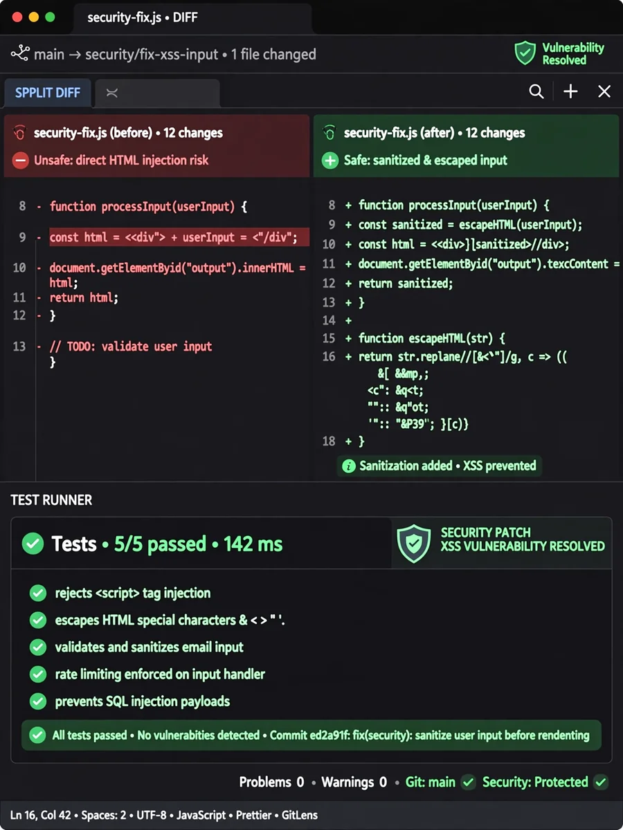 Act as a security fixes — ChatGPT Prompt
