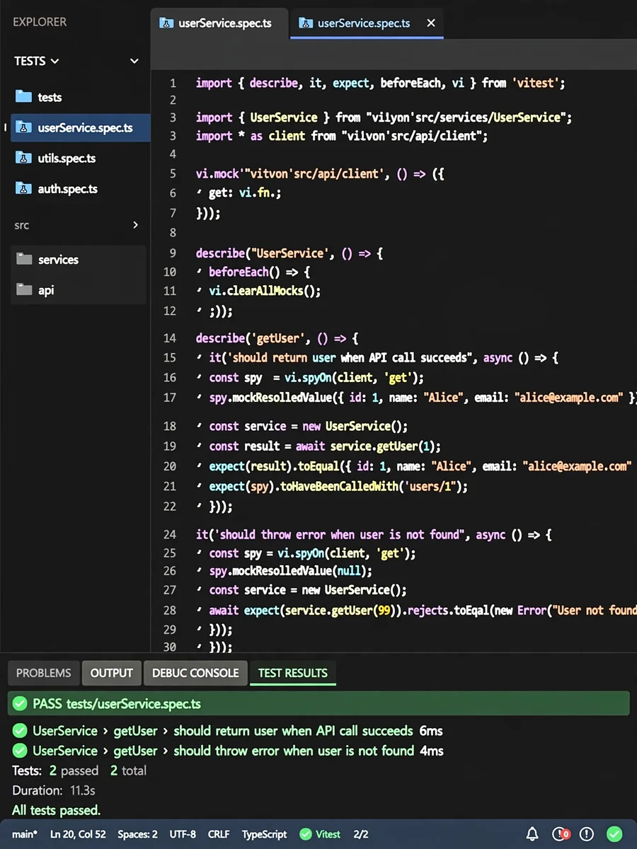 Act as a TypeScript Unit Testing with Vitest — ChatGPT Prompt