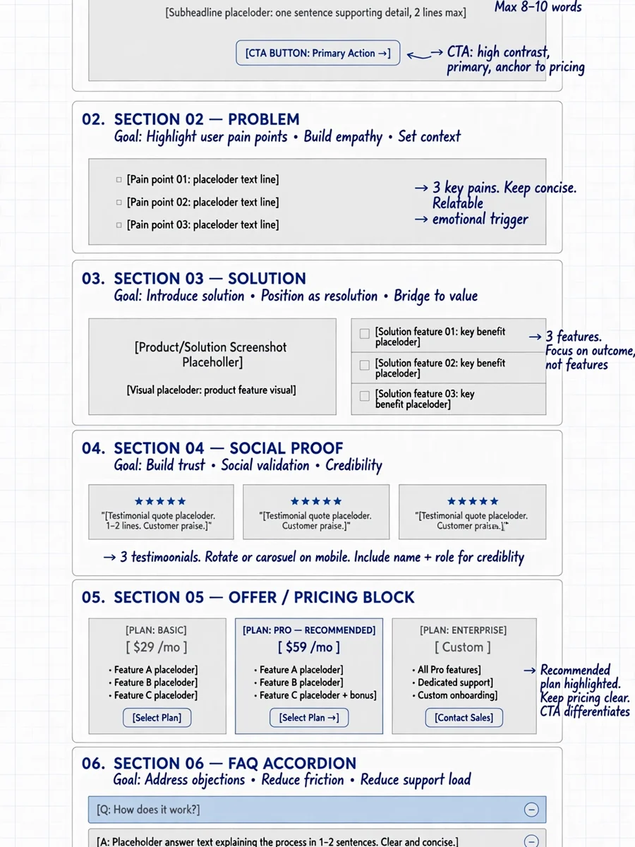 Landing Page Copy Architect – Conversion Framework Prompt — ChatGPT Prompt