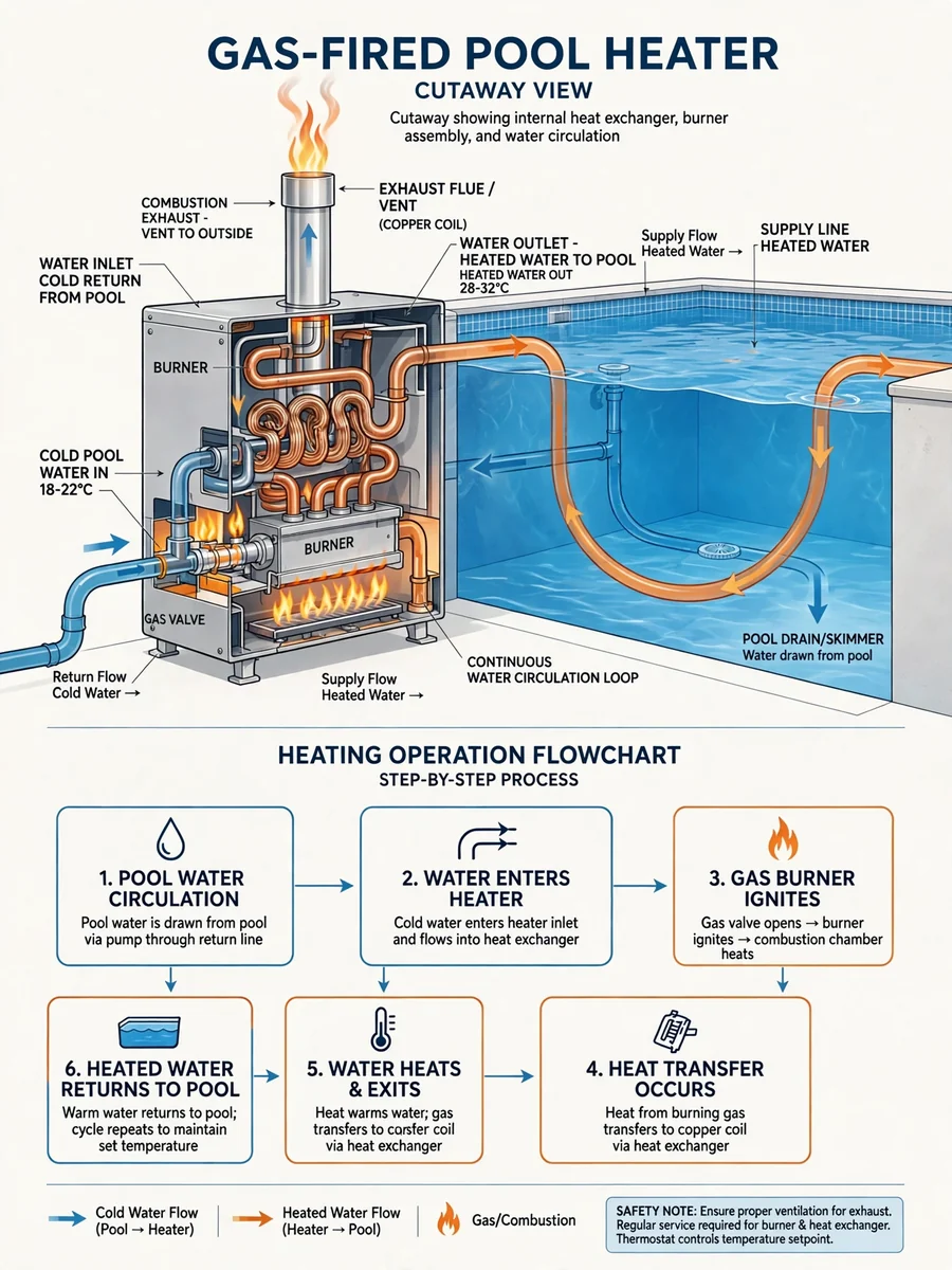 Comprehensive Guide to Gas-Fired Pool Heaters with Visuals — ChatGPT Prompt
