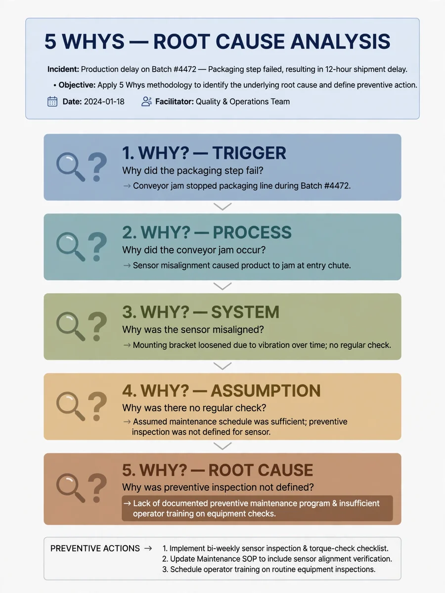 Act as a Root Cause Architect (5 Whys Technique) — ChatGPT Prompt