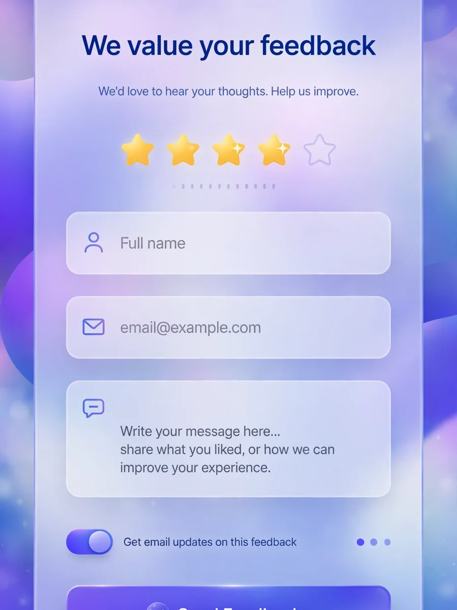 Elite Feedback Form Generator — Stunning UI with Next.js, React & TypeScript — ChatGPT Prompt
