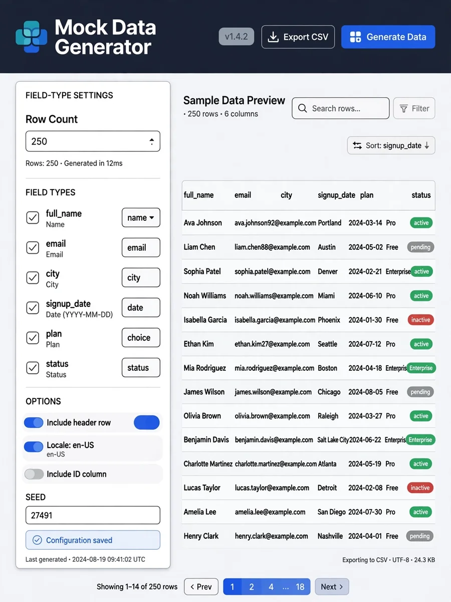 Act as a Mock Data Generator Agent Role — ChatGPT Prompt