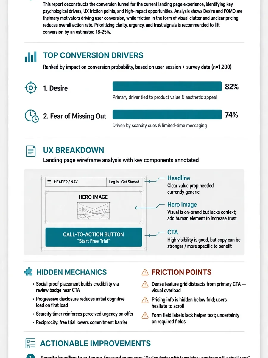 Act as an UX Conversion Deconstruction Engine — ChatGPT Prompt