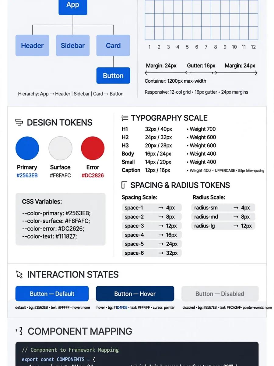 Act as an AI-First Design Handoff Generator (Dev-Ready Spec) — ChatGPT Prompt
