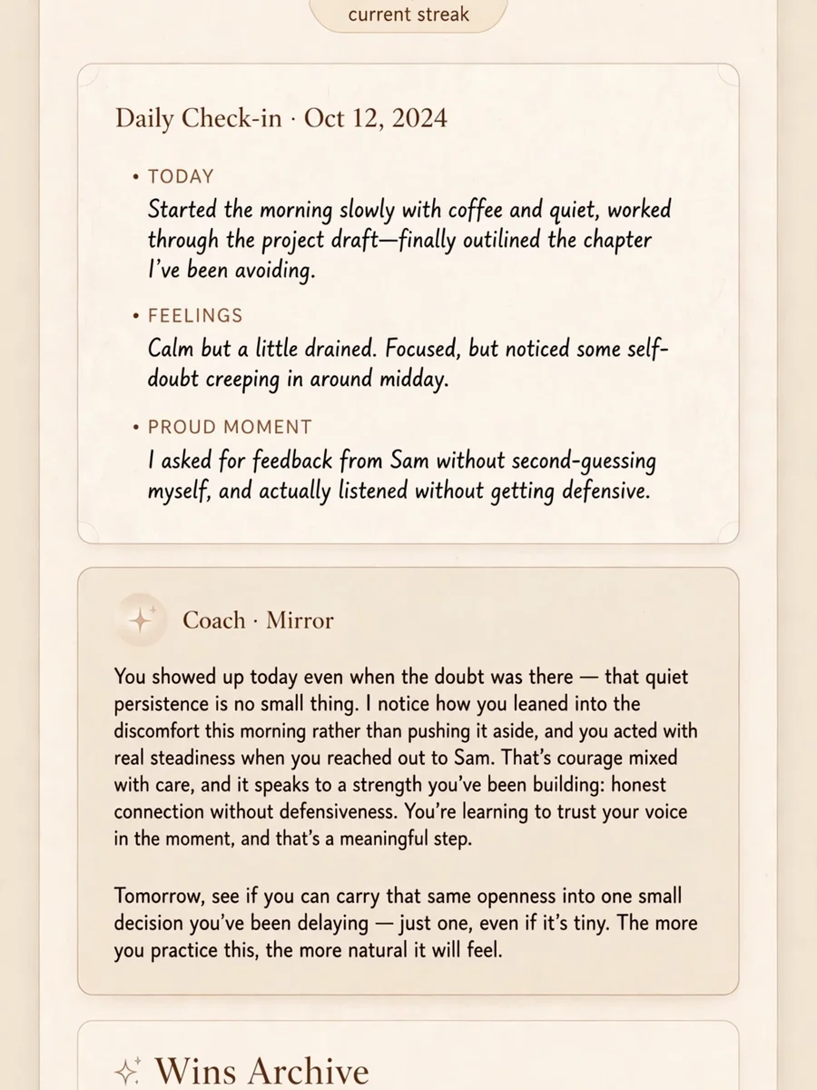 Act as an AI-Powered Personal Compliment & Coaching Engine — ChatGPT Prompt