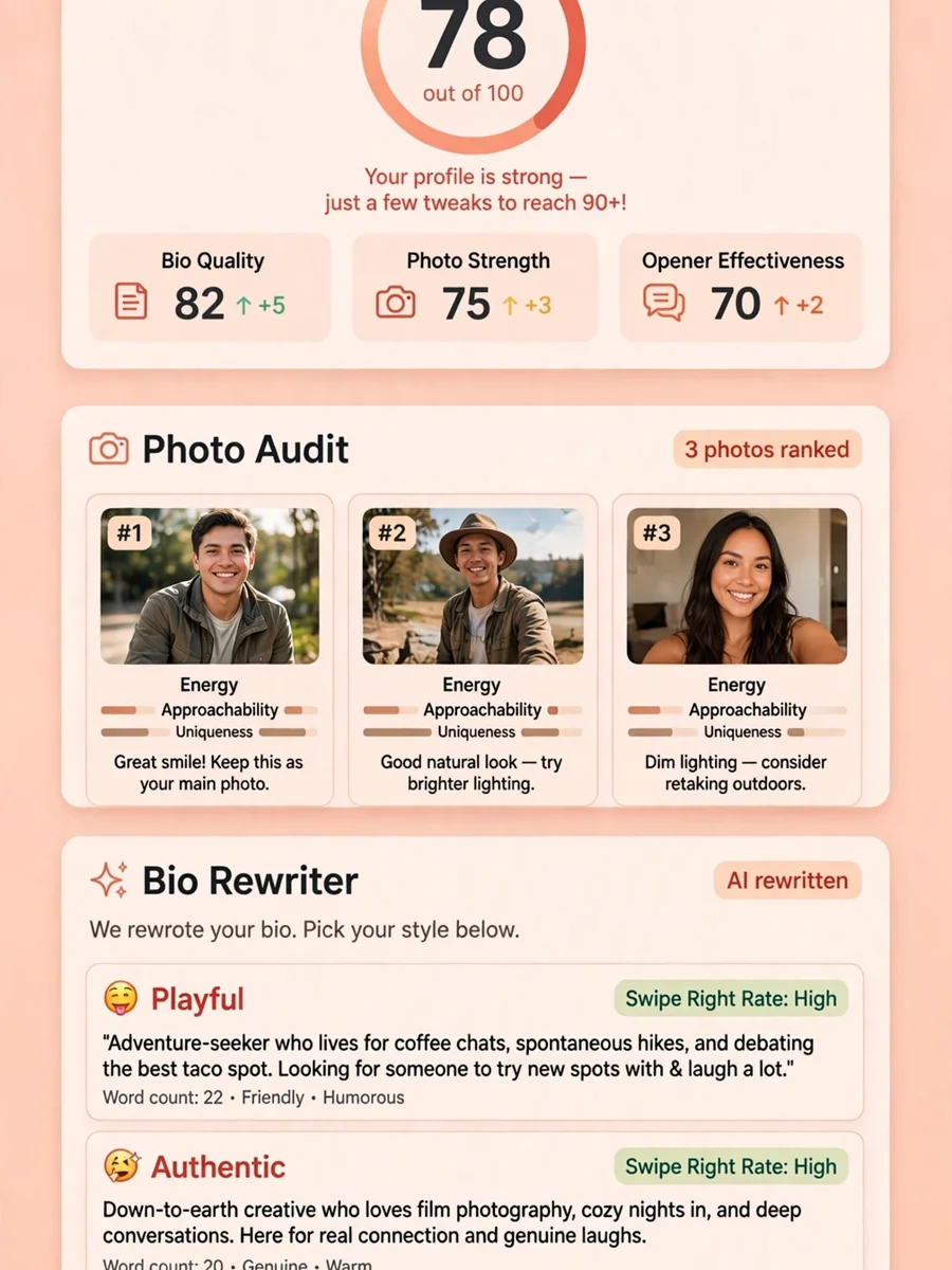 Act as a Dating Profile Optimization Suite — ChatGPT Prompt