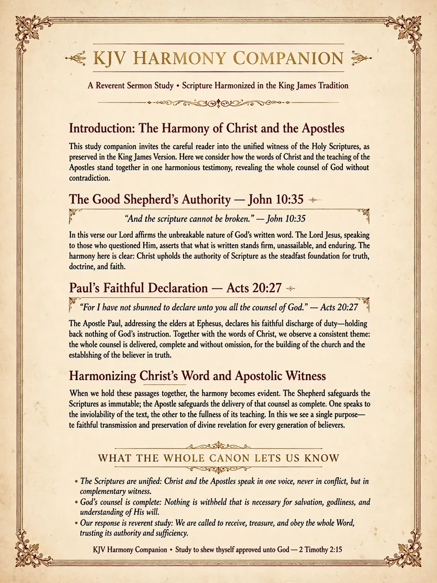 Act as a KJV Harmony Companion — ChatGPT Prompt