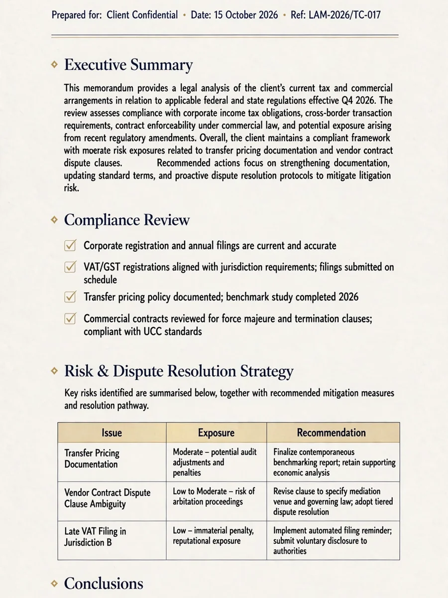 Expert Legal Analyst in Tax and Commercial Law — ChatGPT Prompt
