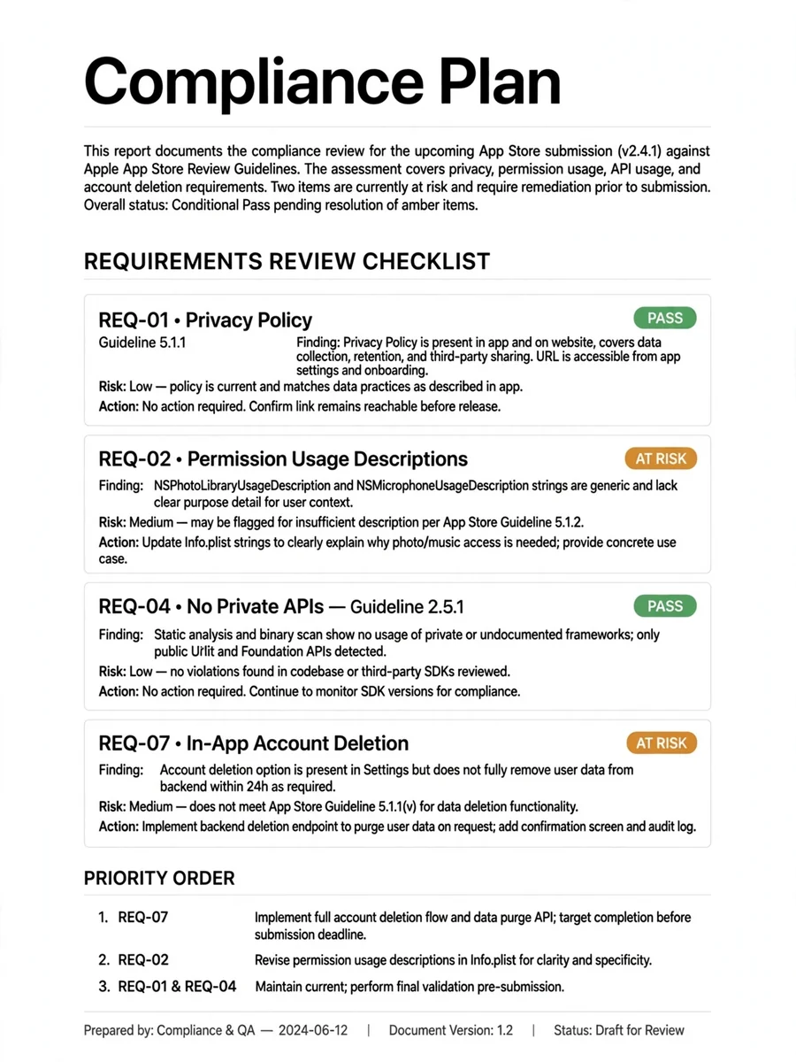Act as an Apple App Store Review Compliance Agent — ChatGPT Prompt