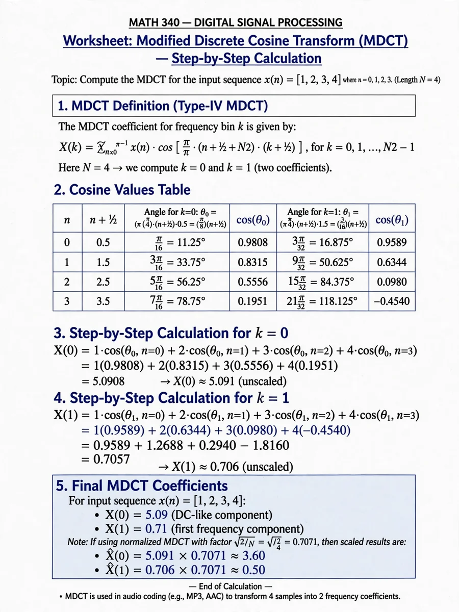 Act as a MDCT Step-by-Step Calculation — ChatGPT Prompt