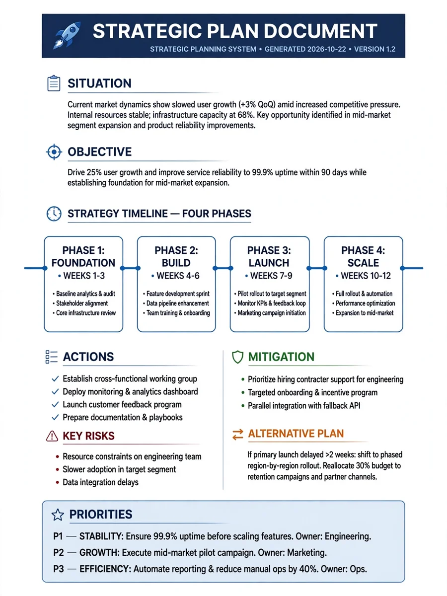 Act as a 🚀 STRATEGIC MODE — ChatGPT Prompt
