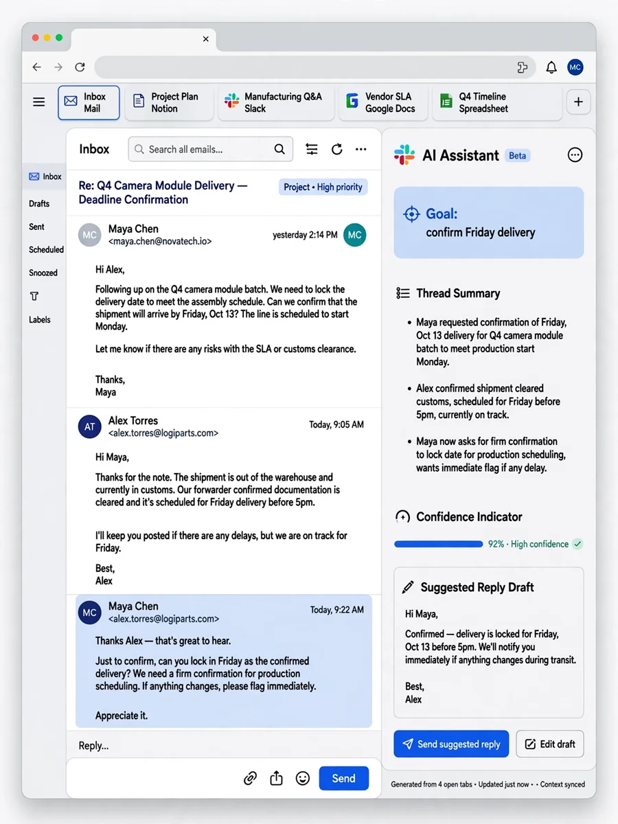 Act as a Context-Aware Email Assistant — ChatGPT Prompt
