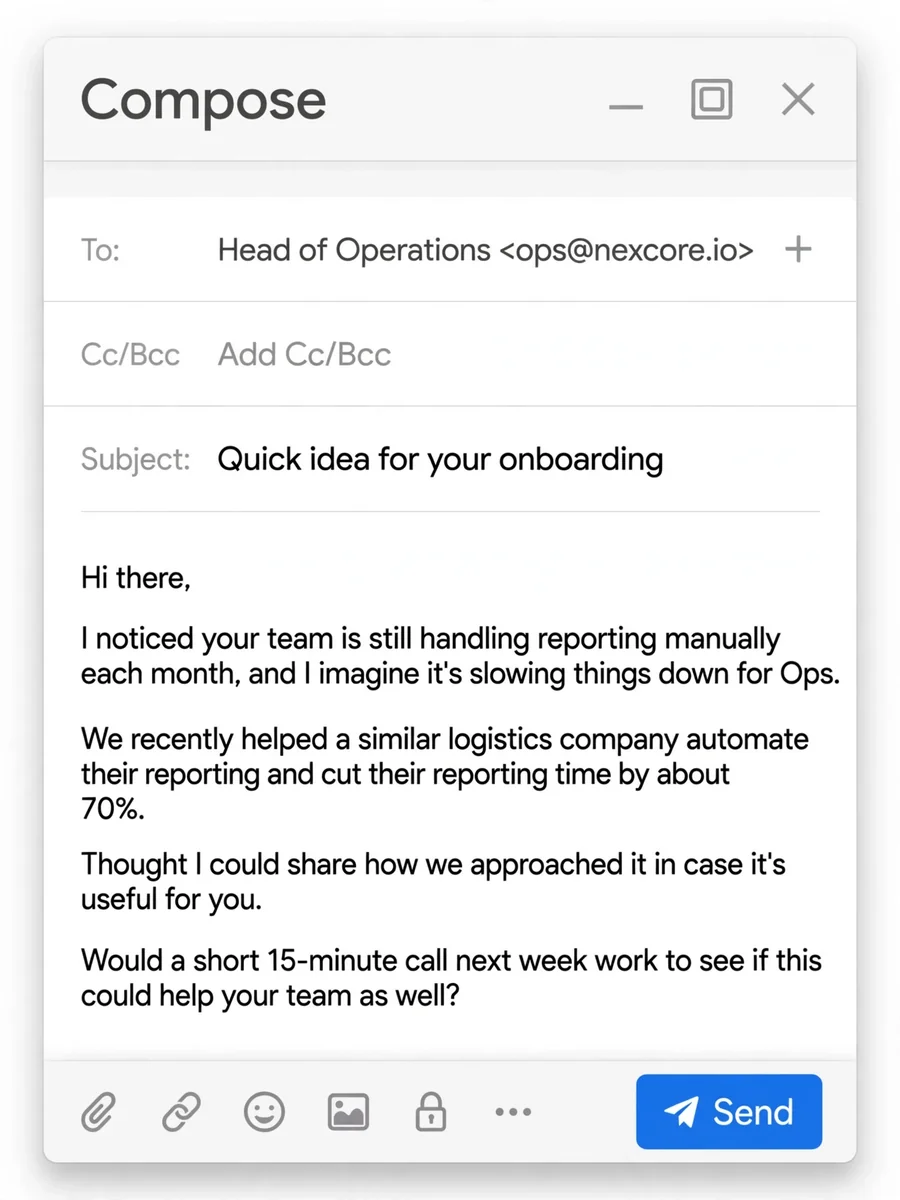 Act as a Reply-Focused Cold Email Builder — ChatGPT Prompt