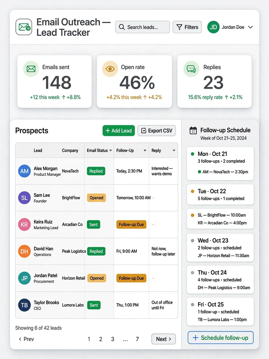 Email Lead Generator & Tracker — ChatGPT Prompt