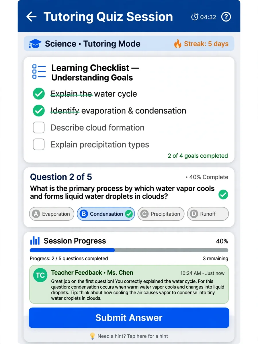 Learn quiz session — ChatGPT Prompt