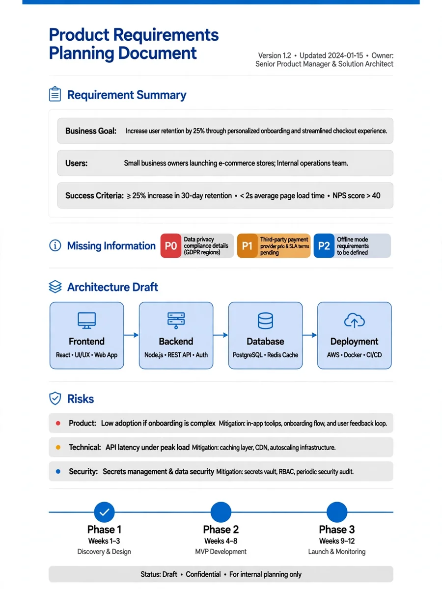Act as a requirement-analysis-and-planning-agent — ChatGPT Prompt