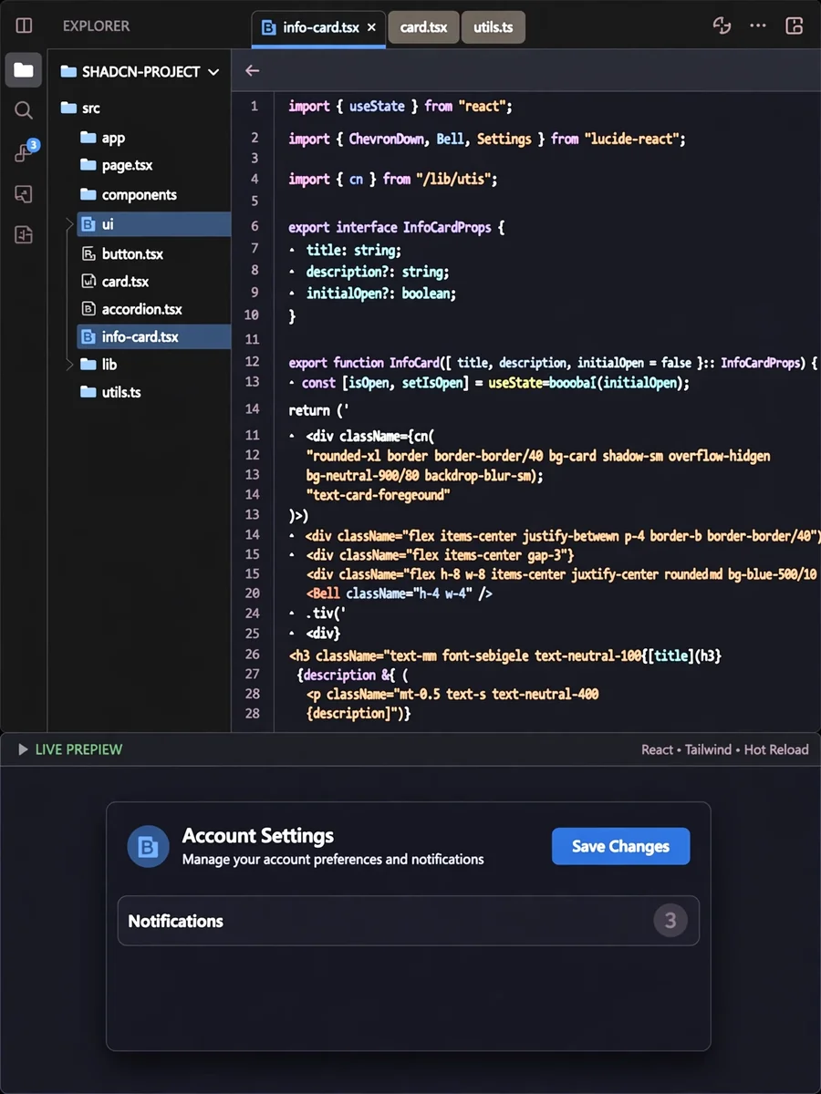 Act as a 21st.dev component prompt — ChatGPT Prompt