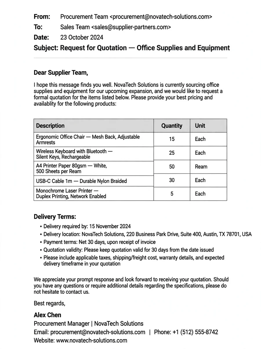 Act as a RFQ — ChatGPT Prompt