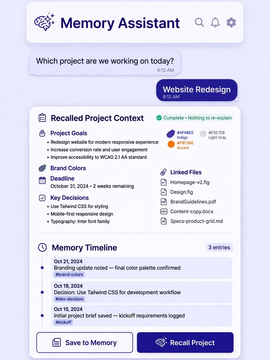 Memxus Memory - Stop repeating yourself to AI — ChatGPT Prompt