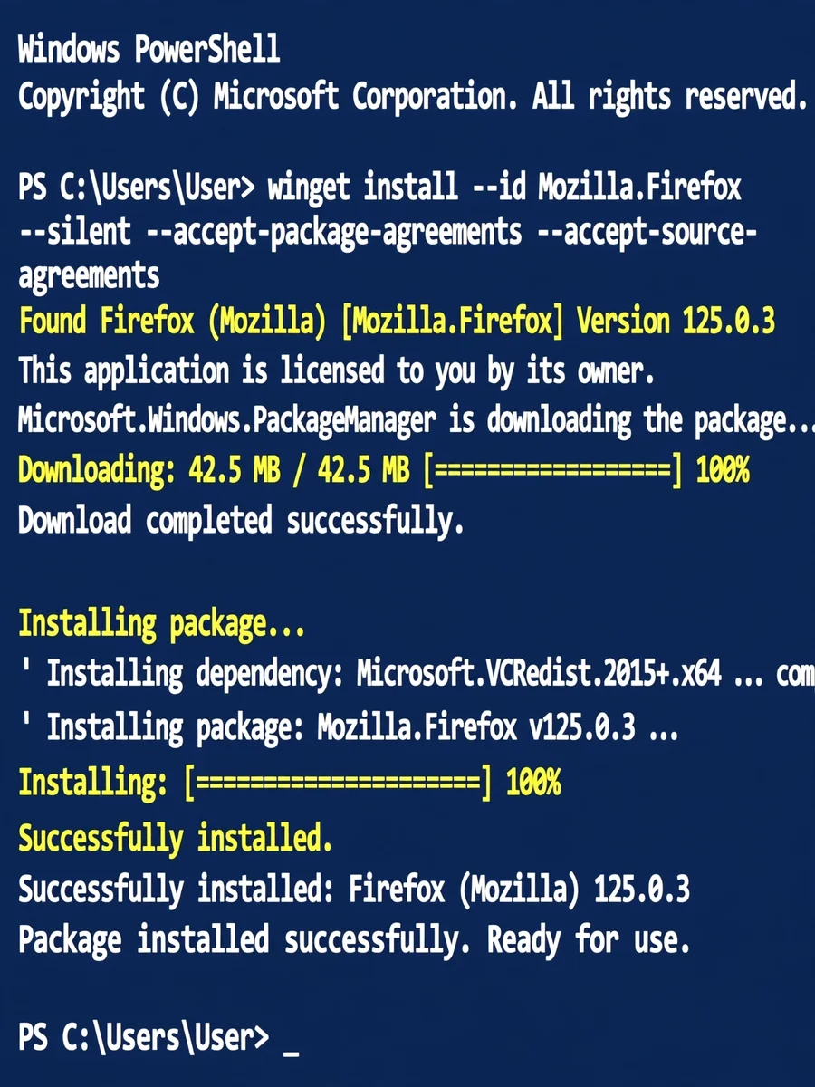 Act as a CLI silently install software on windows — ChatGPT Prompt