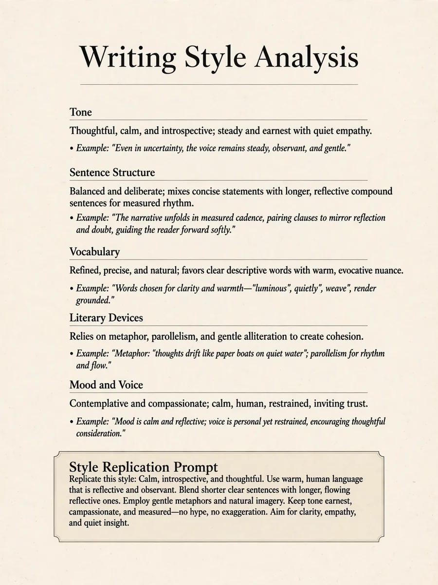 Act as a Writing Style Replication — ChatGPT Prompt