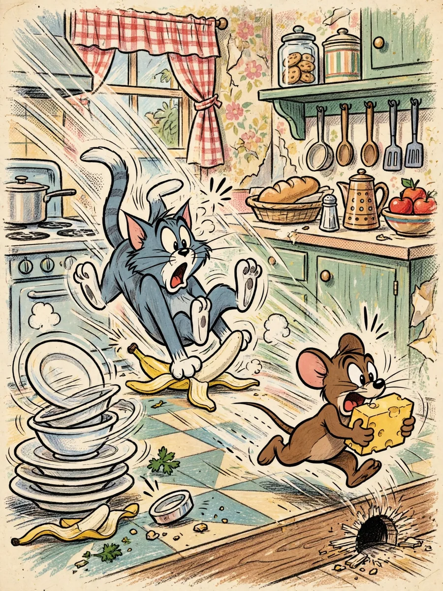 Act as a Tom and Jerry Classic Cartoon Chase — ChatGPT Prompt