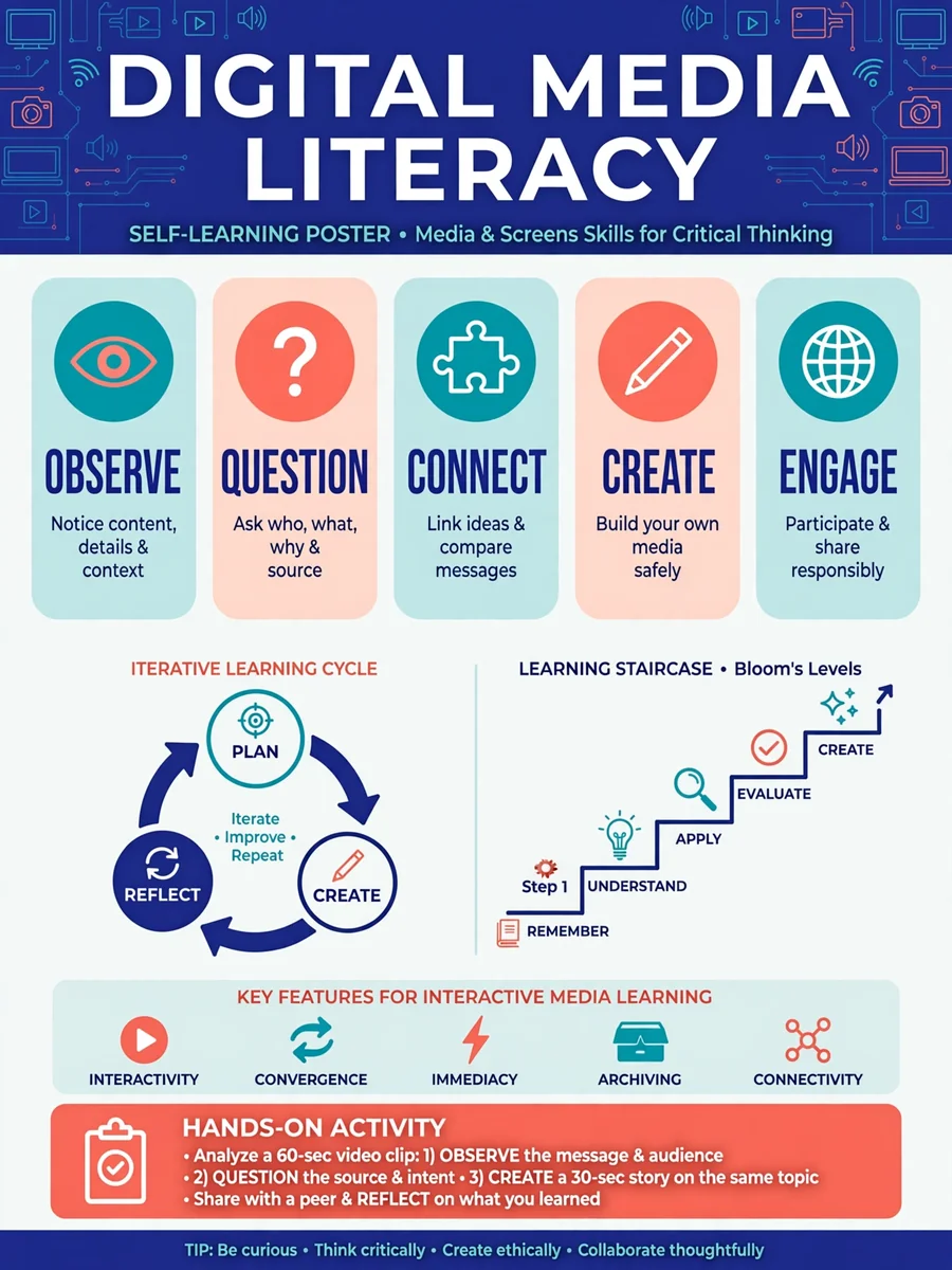 Design a Professional Self-Learning Poster for Digital Media Lecture — ChatGPT Prompt
