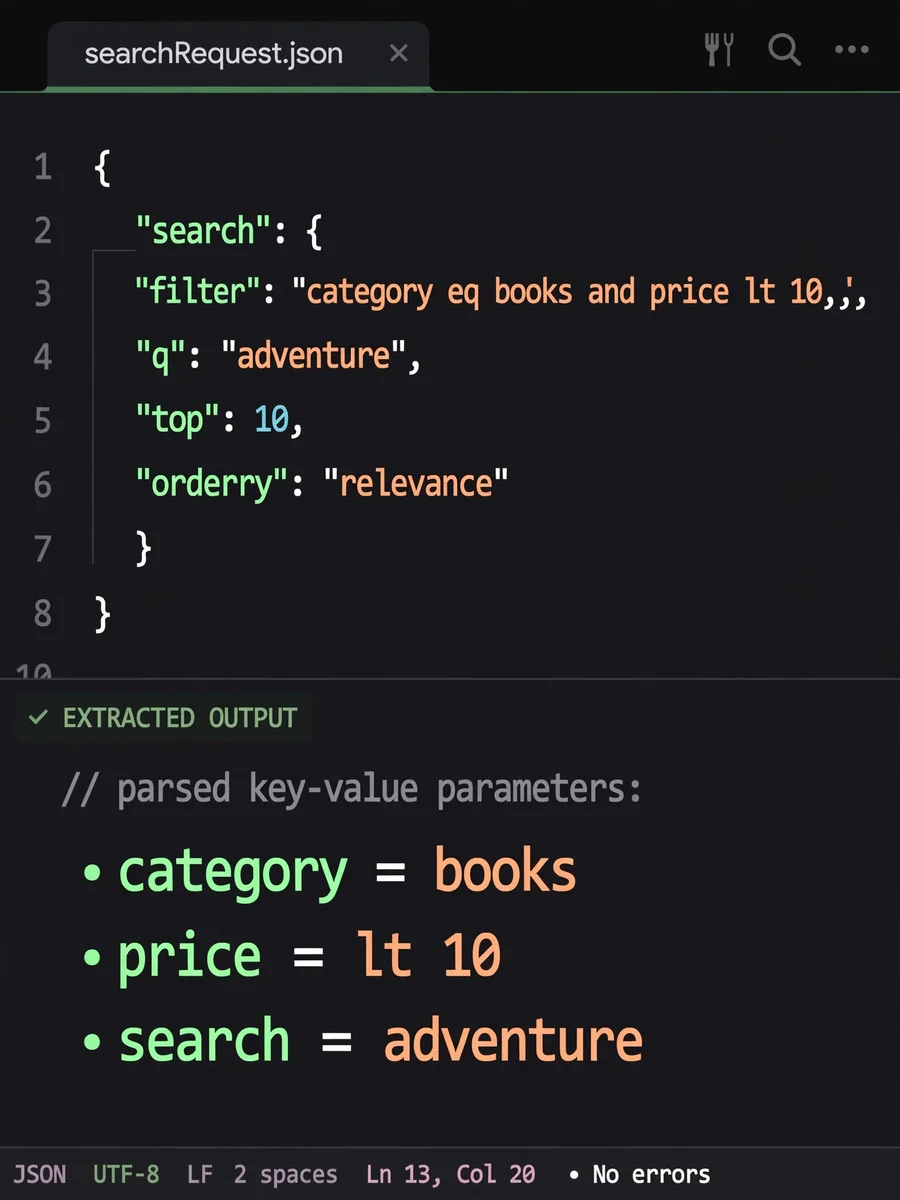 Extract Query Conditions from Search JSON — ChatGPT Prompt