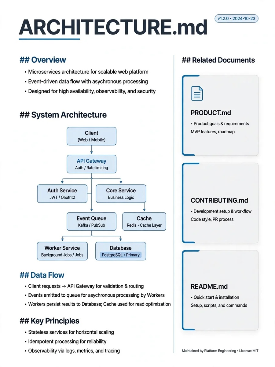 Create or Update Project Documentation — ChatGPT Prompt