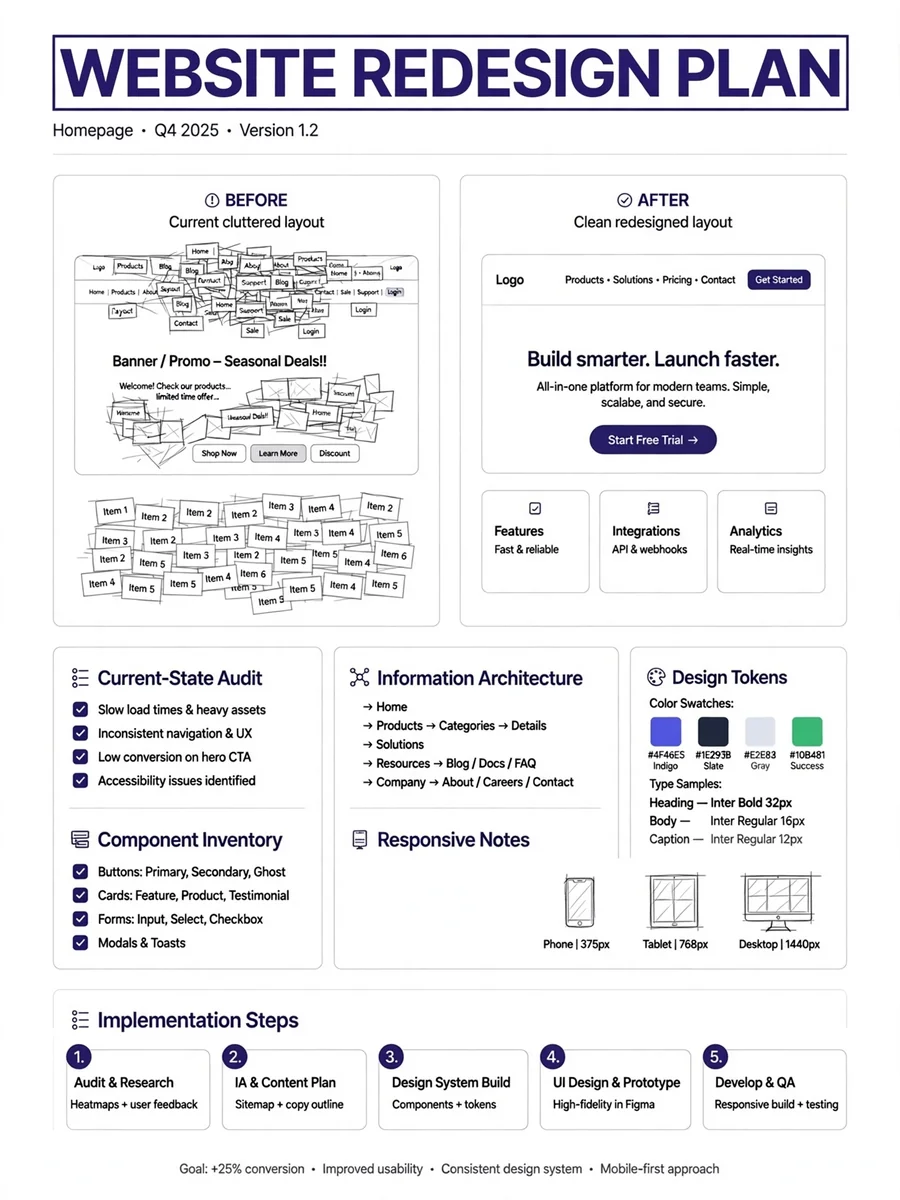 Act as a Claude Web Page Redesign Planning Prompt — ChatGPT Prompt