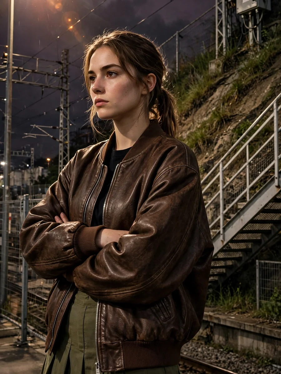 Act as a Moody Urban Night Railway Portrait — ChatGPT Prompt