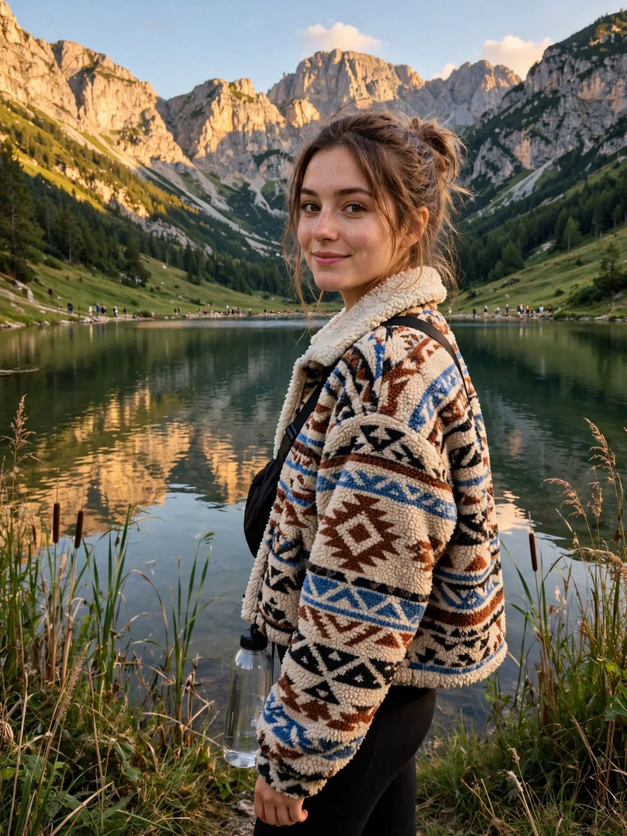 Act as an Alpine Golden Hour Granola Portrait — ChatGPT Prompt