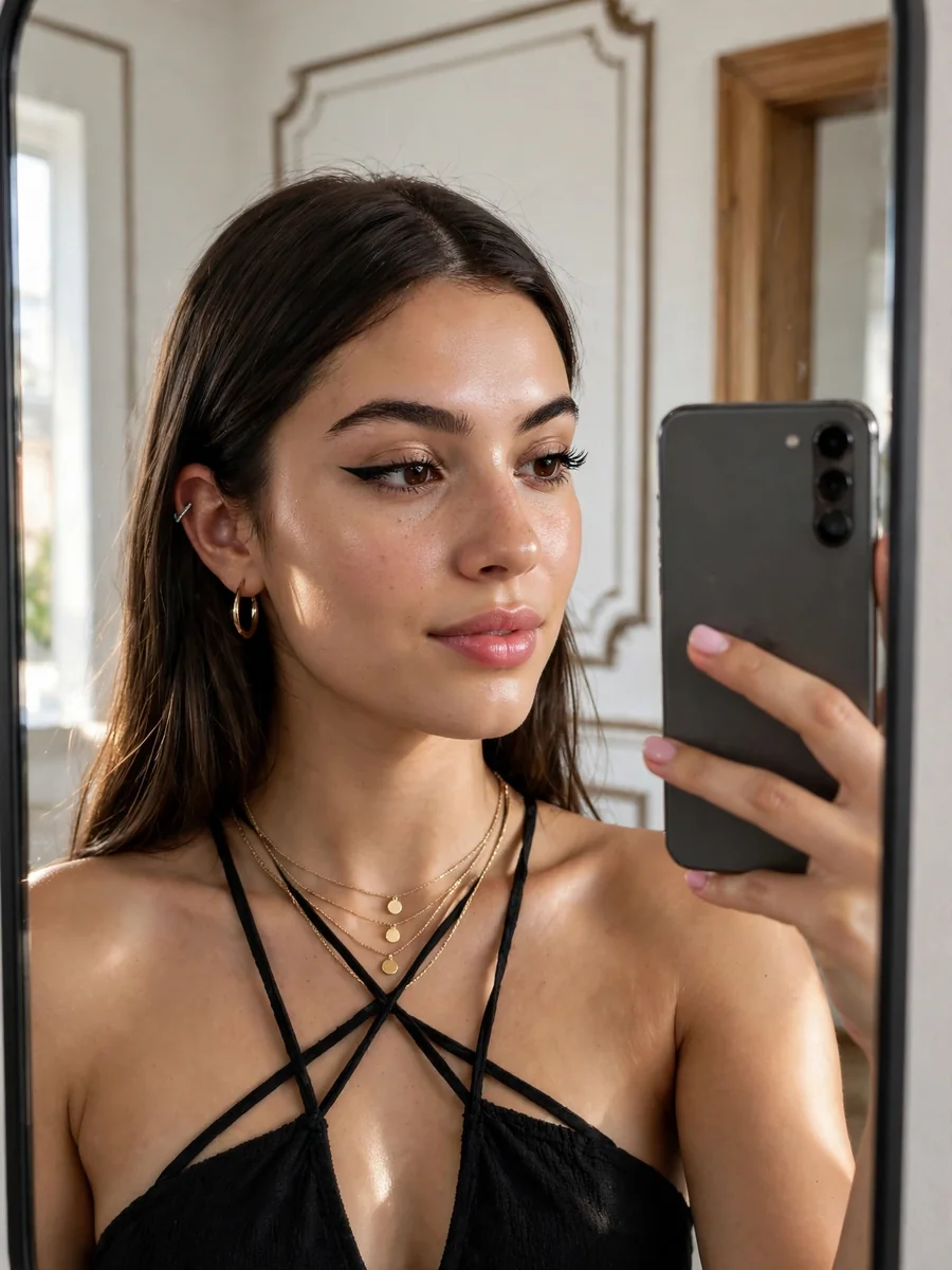 Act as a Chic Minimalist Mirror Selfie — ChatGPT Prompt