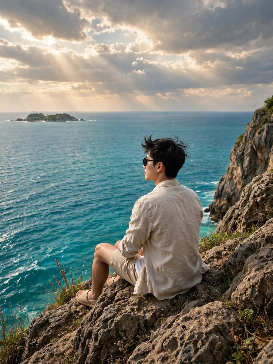 Act as a Cinematic Cliffside Travel Portrait — ChatGPT Prompt