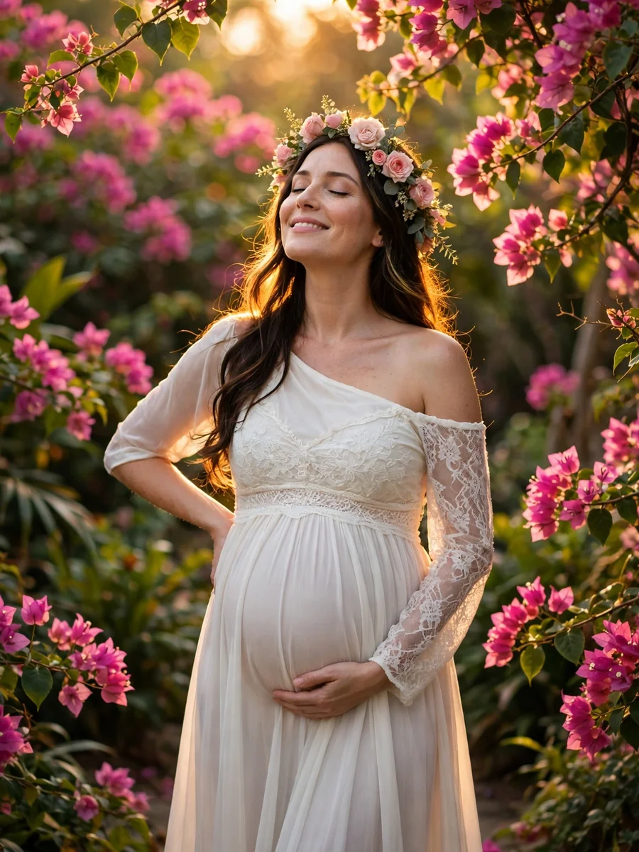 Act as an Ethereal Boho Maternity Portrait — ChatGPT Prompt