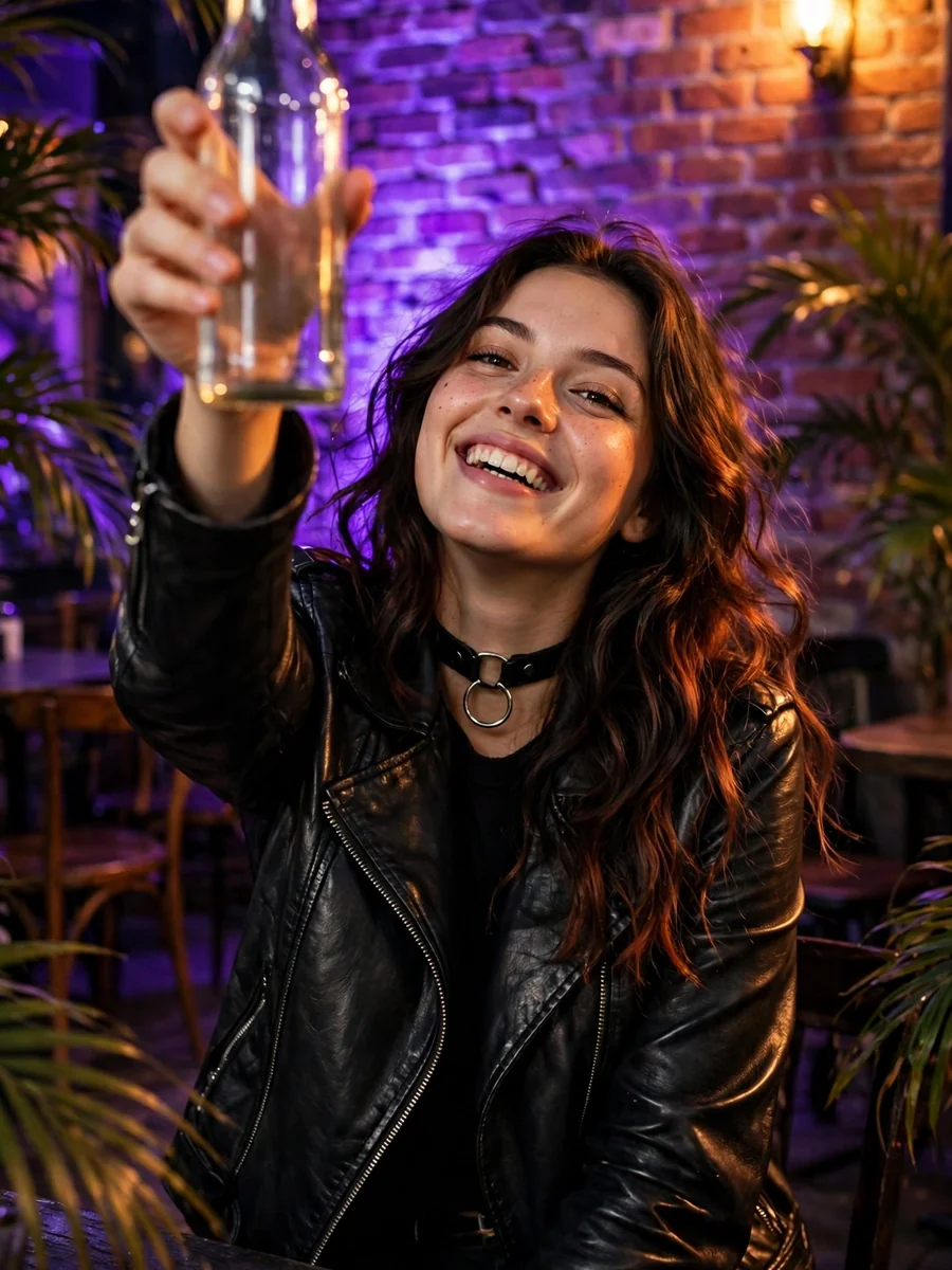 Act as a Rock-Chic Nightlife Patio Portrait — ChatGPT Prompt