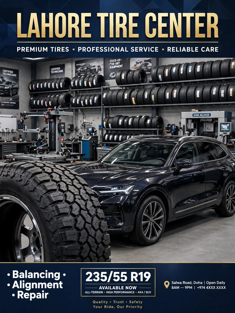 Act as a Poster for premium tire shop — ChatGPT Prompt