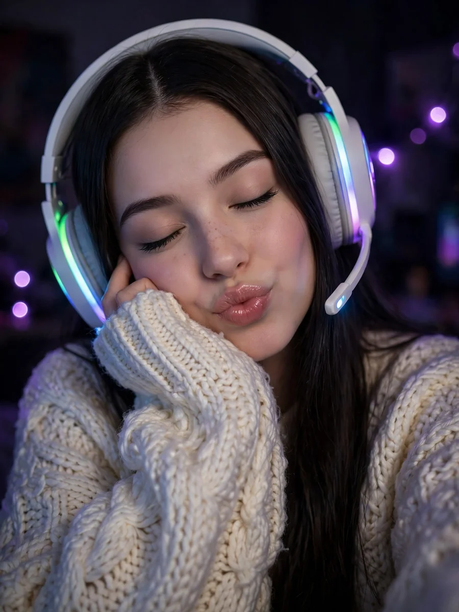 Act as a Cozy Cyber Gamer Girl Portrait — ChatGPT Prompt