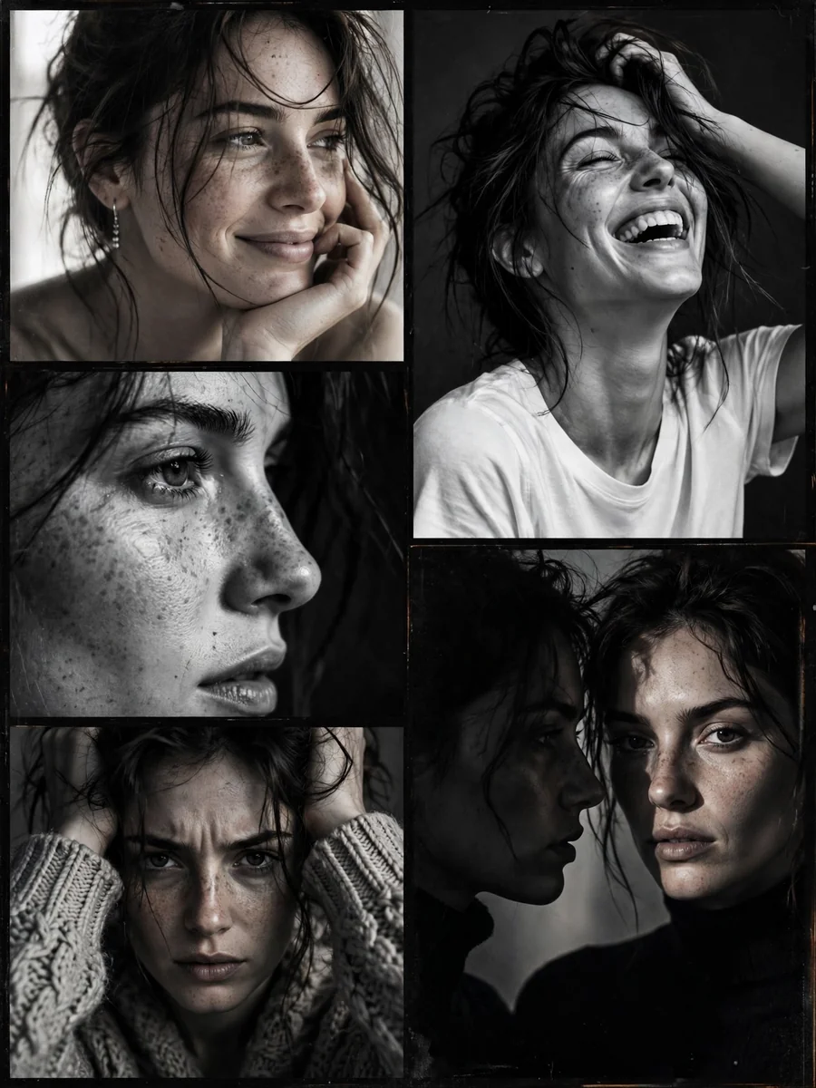 Act as a Chiaroscuro Fine Art Portrait Collage — ChatGPT Prompt