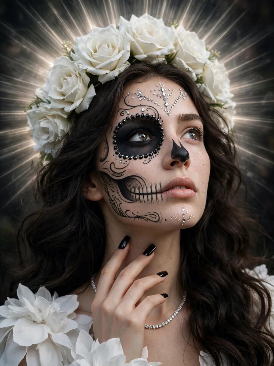 Act as a Dark Romance Santa Muerte Portrait — ChatGPT Prompt