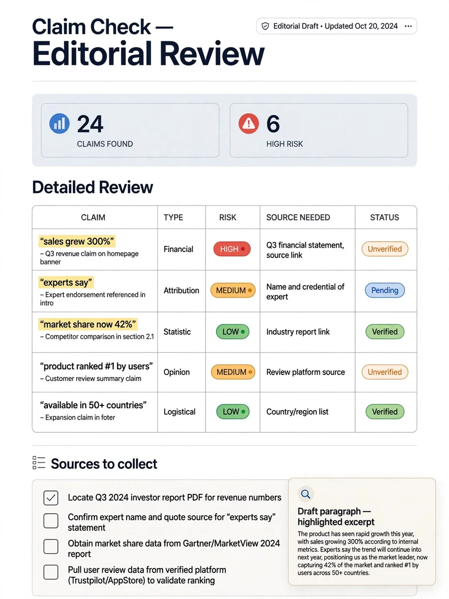 Act as a Fact-Claim Checker — ChatGPT Prompt