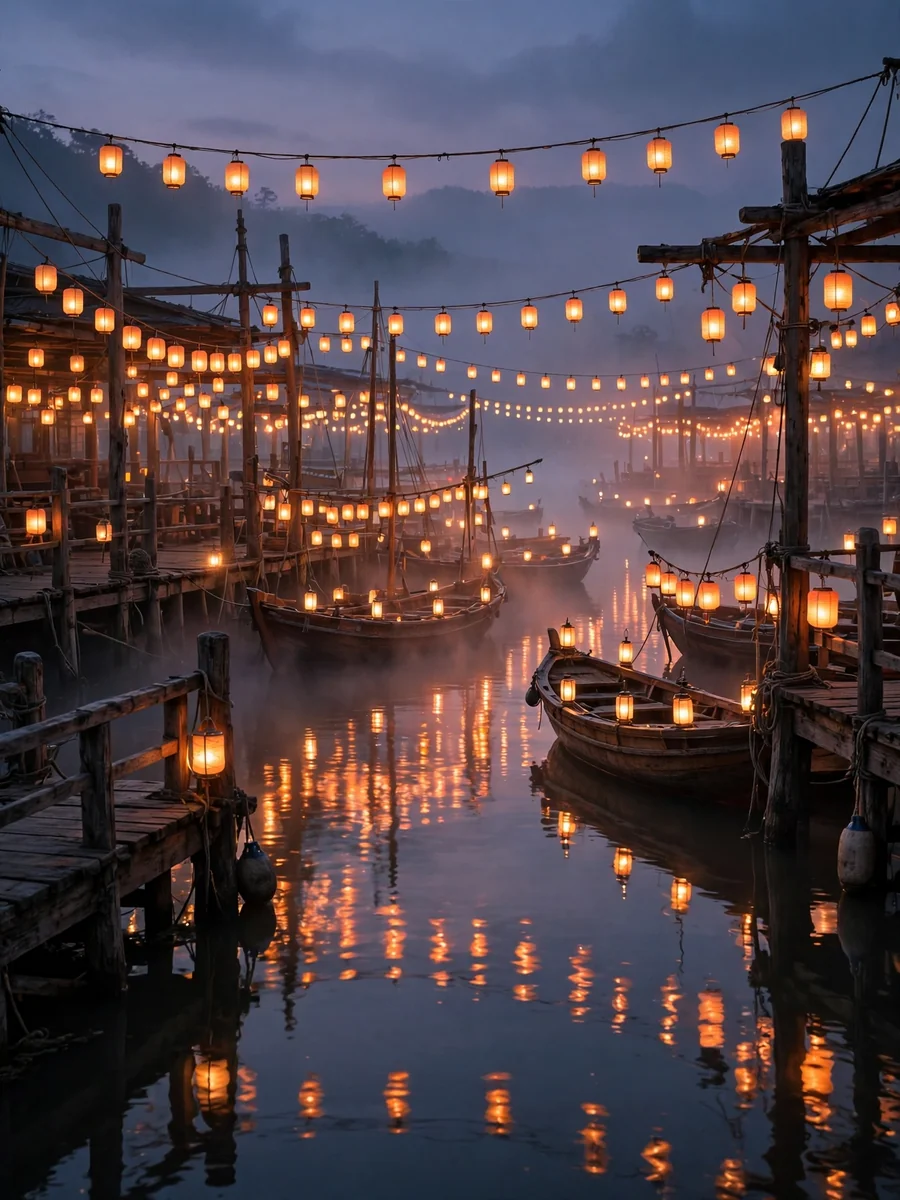 Act as a Paper Lantern Harbor at Dusk — ChatGPT Prompt