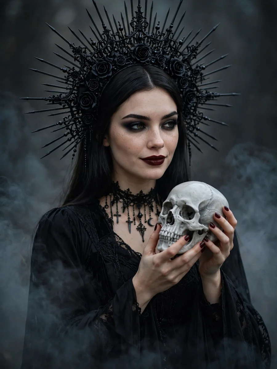 Act as a Mystical Gothic Skull Crown Portrait — ChatGPT Prompt