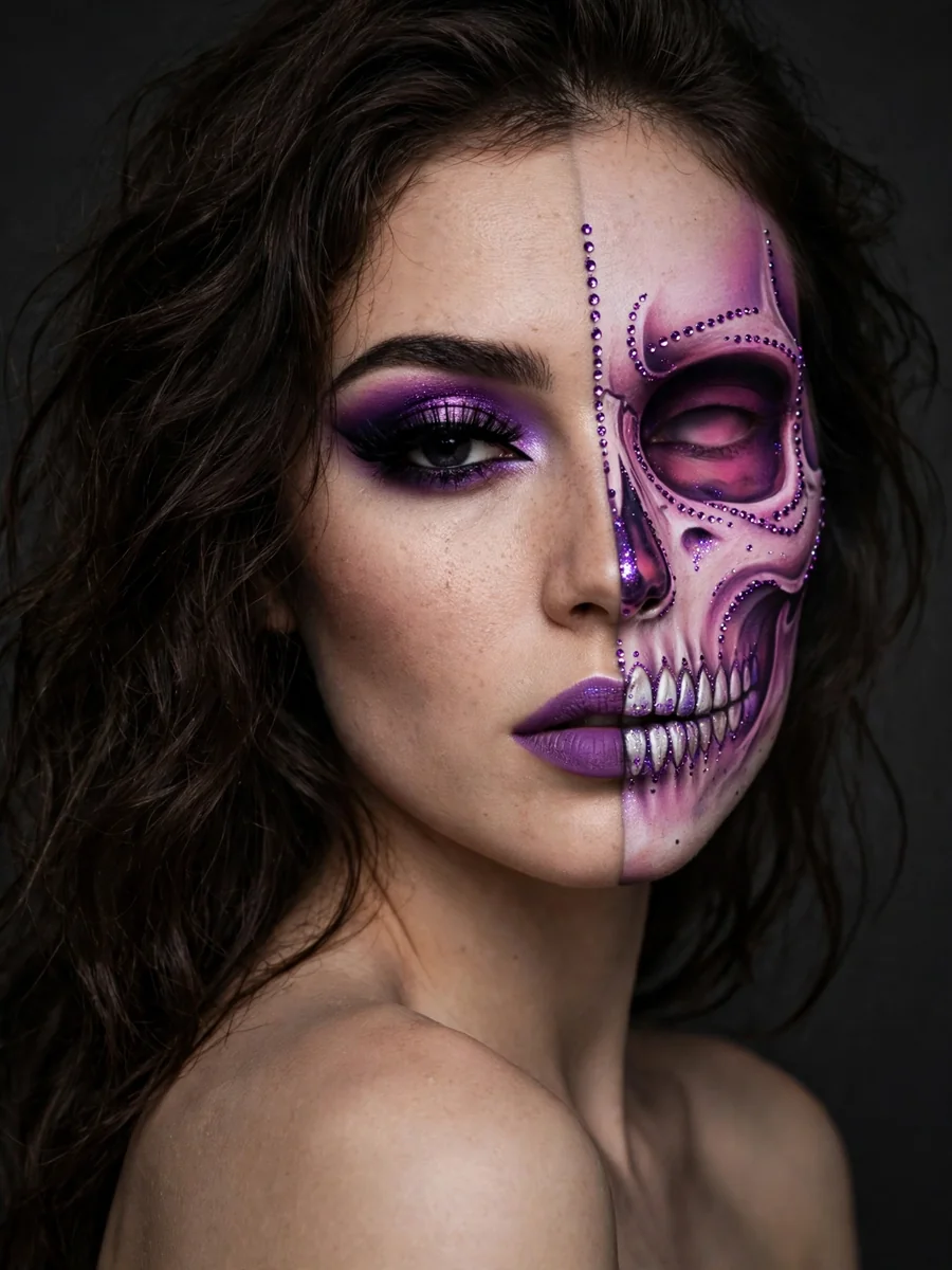 Act as an Artistic Half-Skeleton Glamour Portrait — ChatGPT Prompt