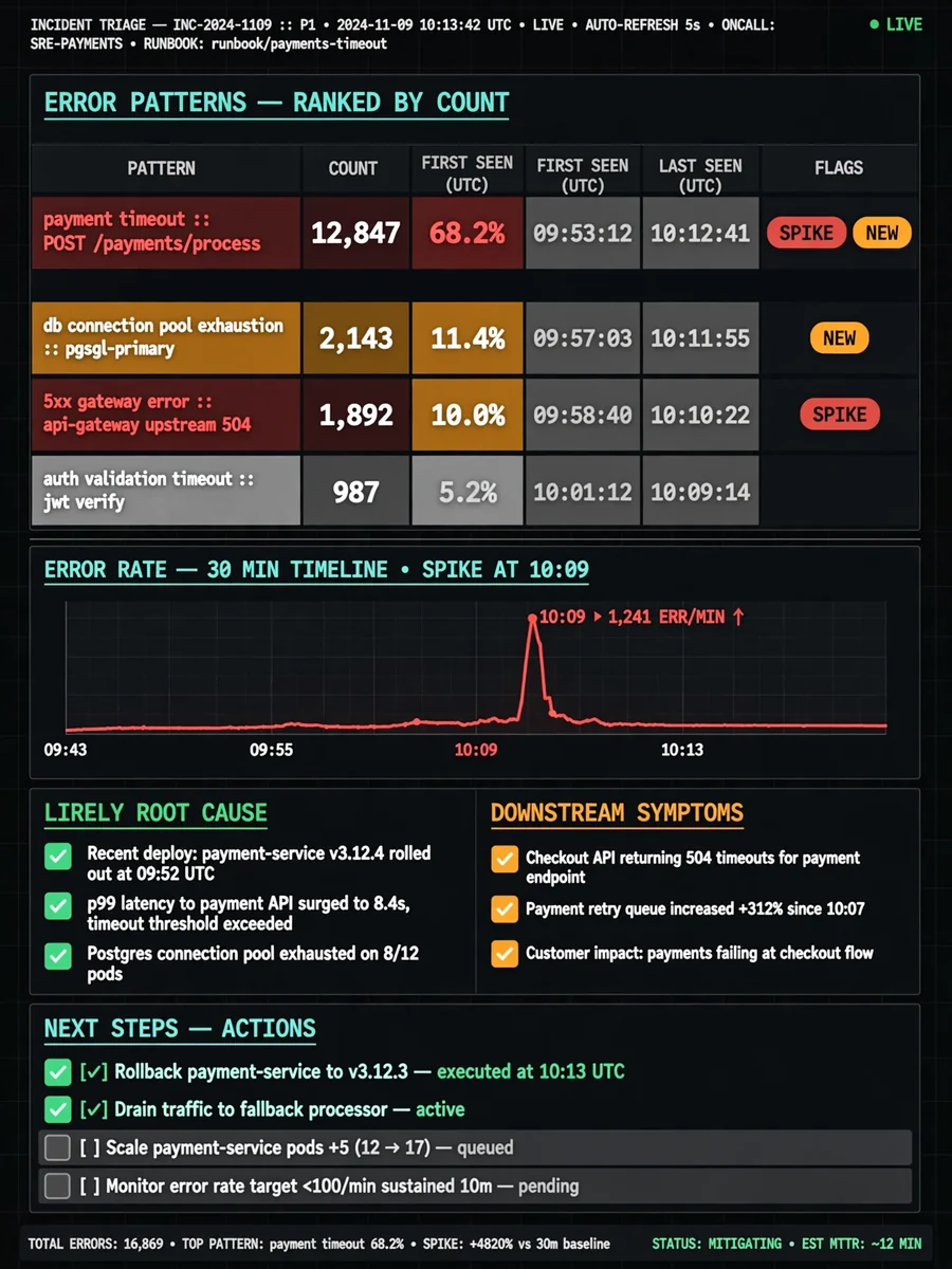 Log Error Pattern Triage — ChatGPT Prompt