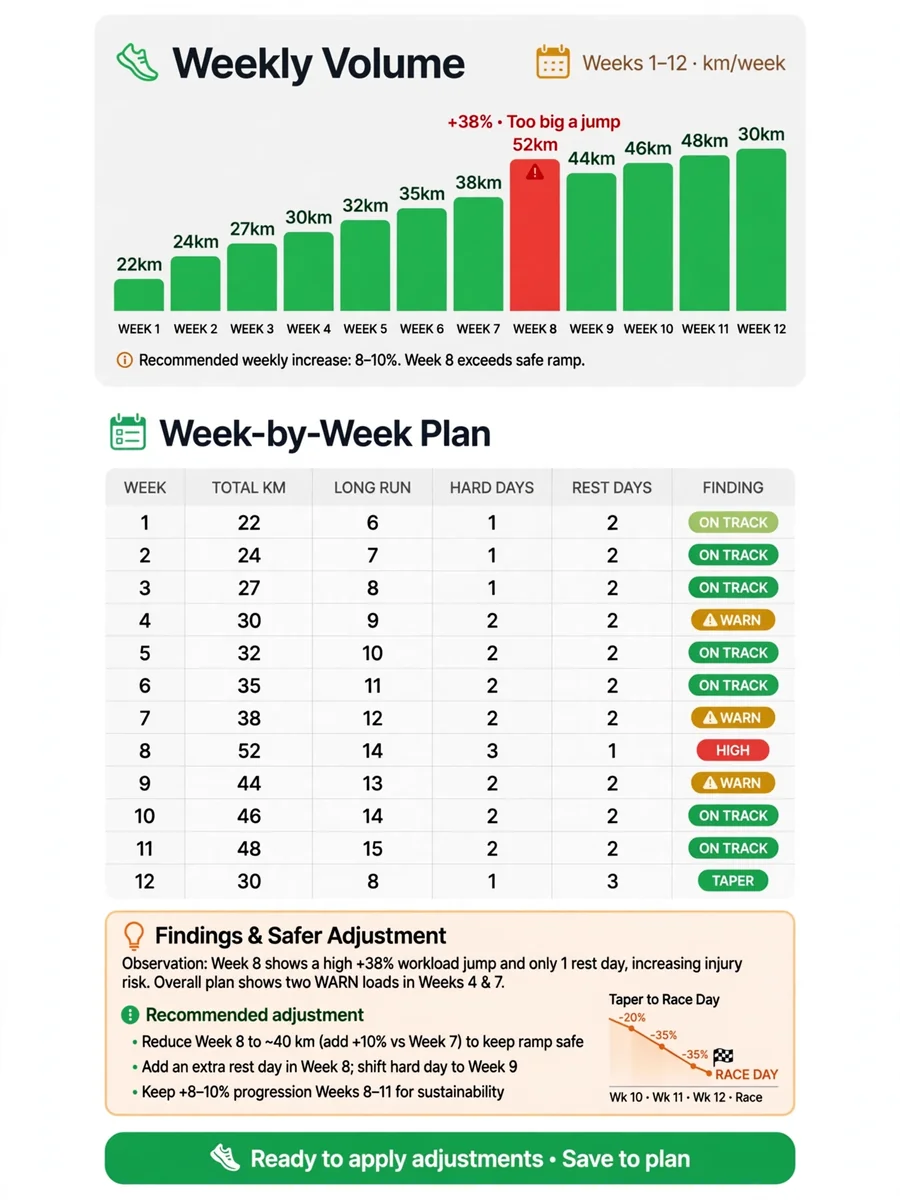 Act as a Running Training Plan Load Checker — ChatGPT Prompt