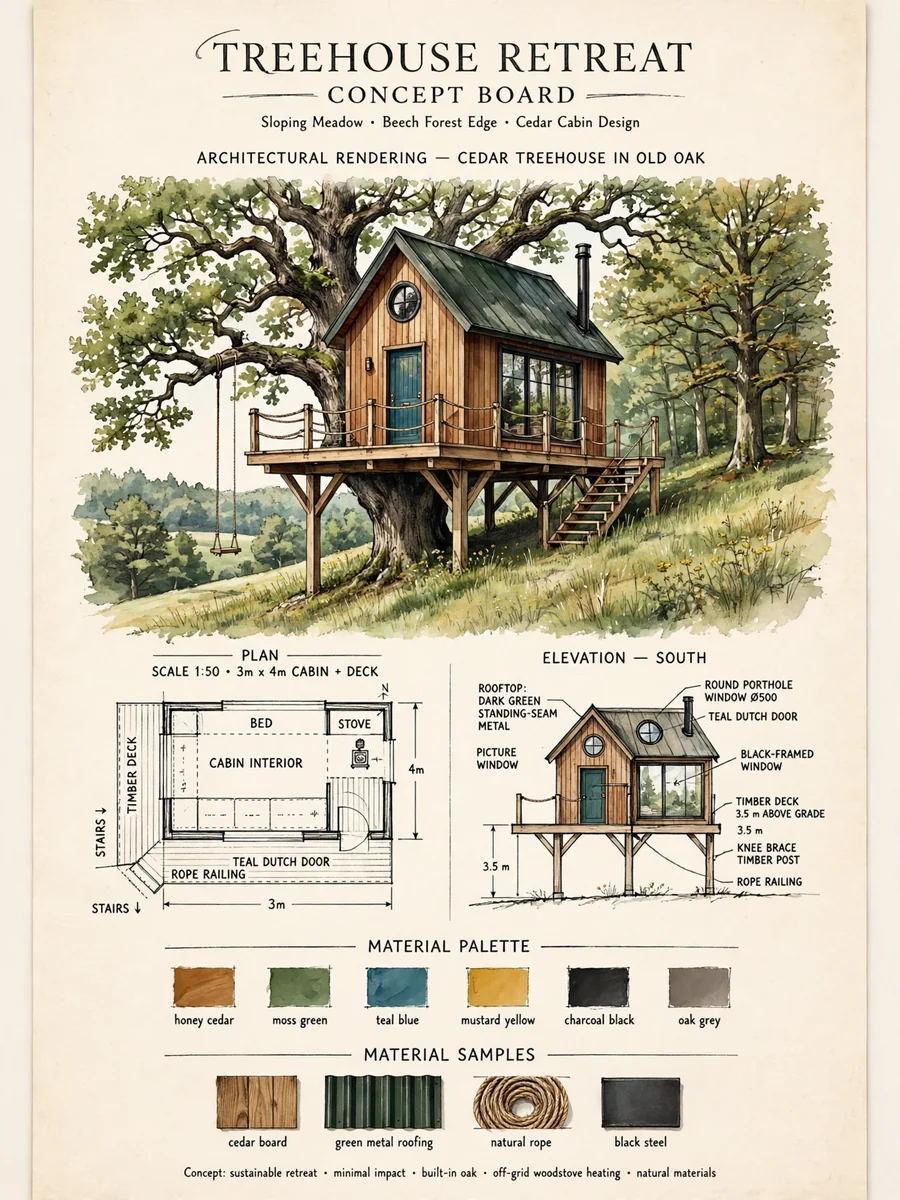 Act as a Treehouse Retreat Concept Brief Builder — ChatGPT Prompt
