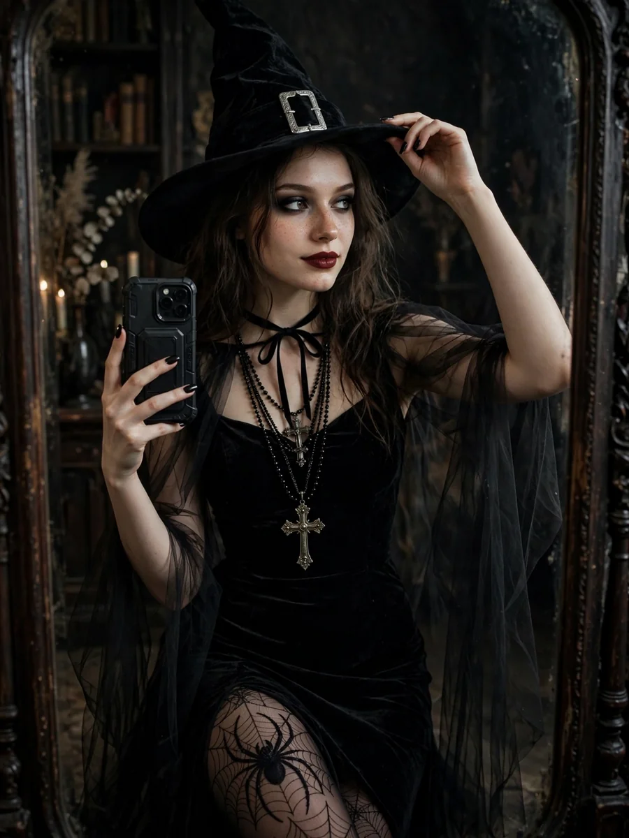 Act as a Dark Romance Witch Mirror Selfie — ChatGPT Prompt